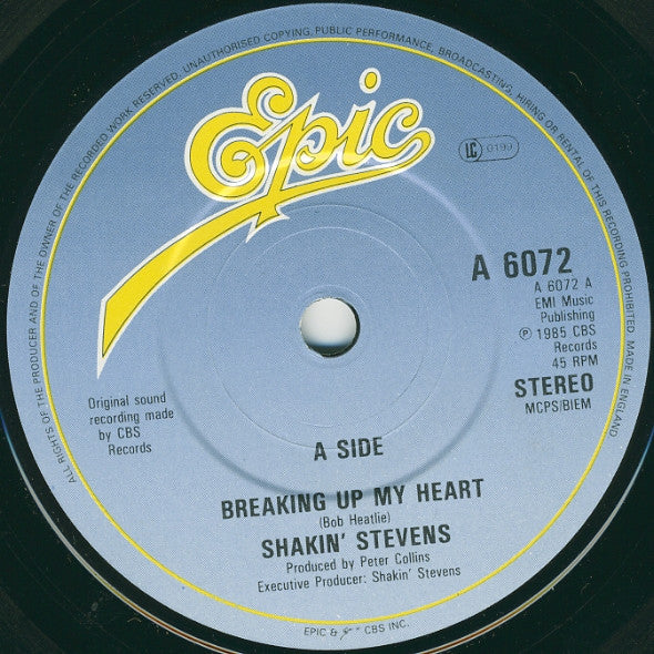 Shakin' Stevens - Breaking Up My Heart (7") - Discogs image 3