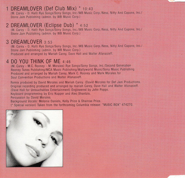 Mariah Carey - Dreamlover (CD) - Discogs image 3
