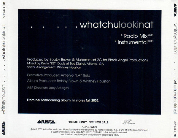 Whitney Houston - Whatchulookinat (CD) - Discogs image 2