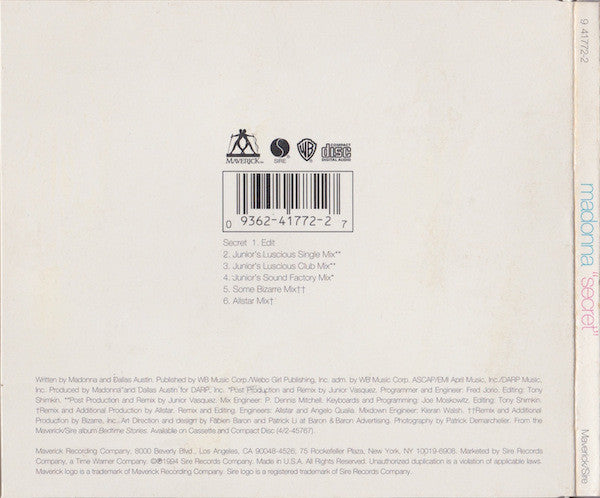 Madonna - Secret (CD) - Discogs image 3