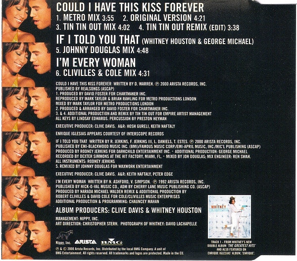 Whitney Houston & Enrique Iglesias - Could I Have This Kiss Forever (CD) - Discogs image 3