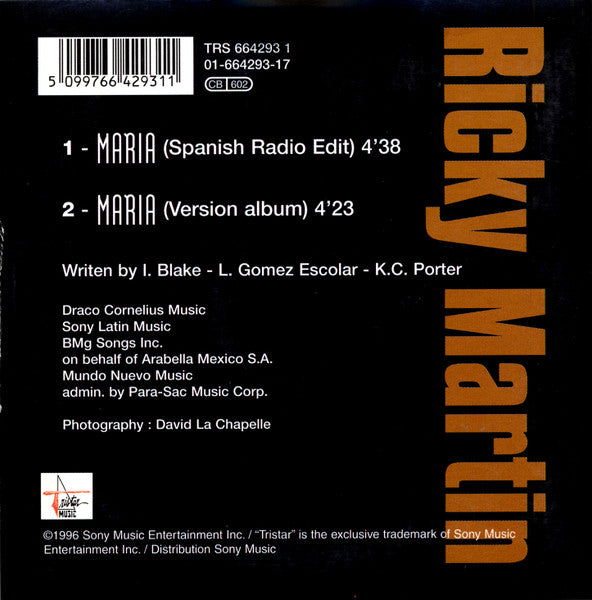 Ricky Martin - (Un, Dos, Tres) Maria (CD) - Discogs image 2