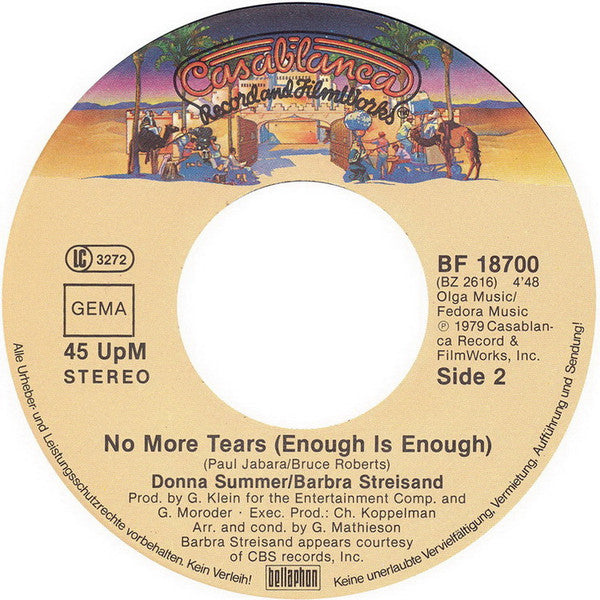 Donna Summer / Barbra Streisand - Enough Is Enough (7") - Discogs image 4