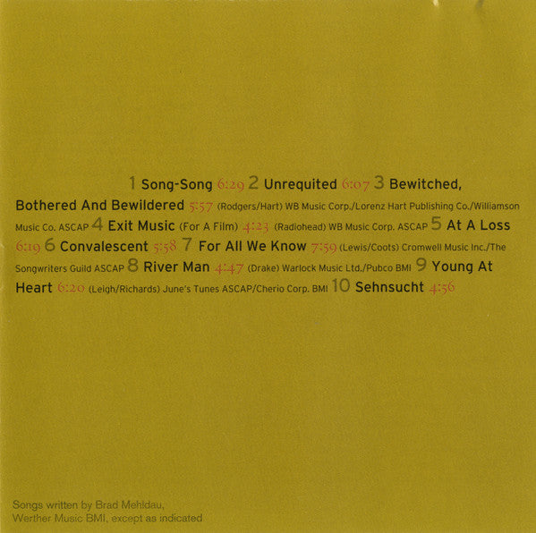 Brad Mehldau - The Art Of The Trio - Volume Three - Songs (CD) - Discogs image 6