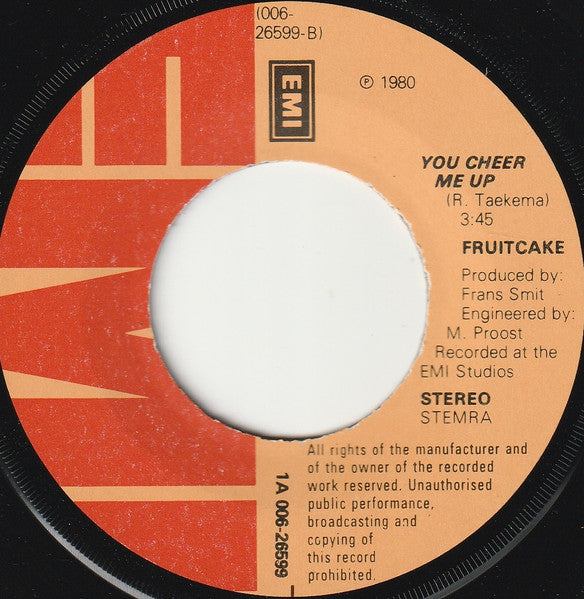 Fruitcake - My Feet Won't Move / You Cheer Me Up (7") - Discogs image 4