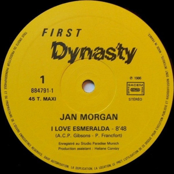 Jan Morgan - I Love Esmeralda (12") - Discogs image 3