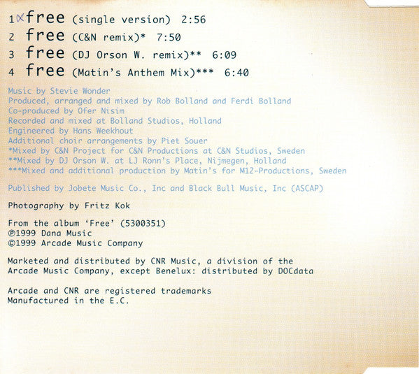 Dana International - Free (CD) - Discogs image 3