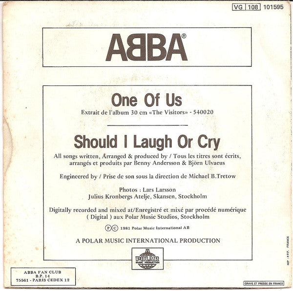 ABBA - One Of Us (7") - Discogs image 2