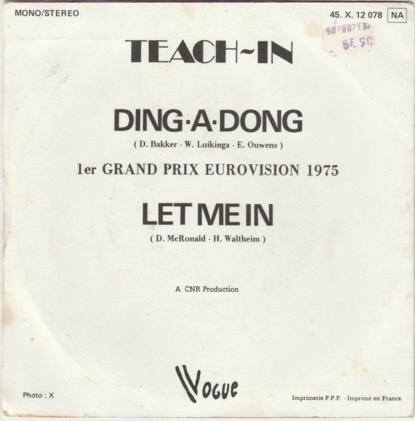 Teach-In - Ding-A-Dong (7") - Discogs image 2