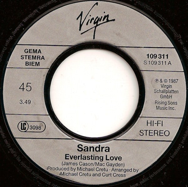 Sandra - Everlasting Love (7") - Discogs image 3