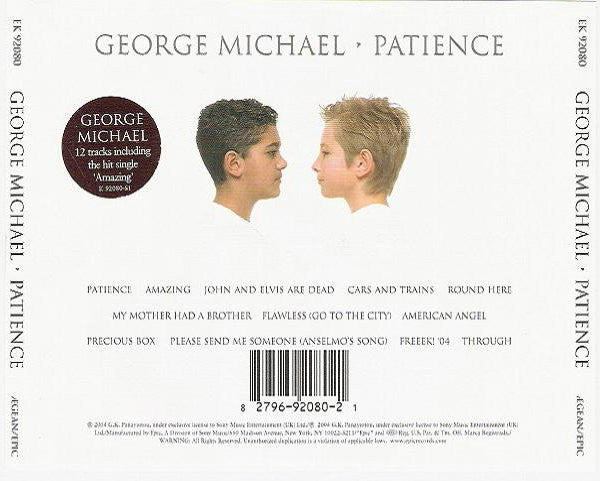 George Michael - Patience (CD) - Discogs image 2