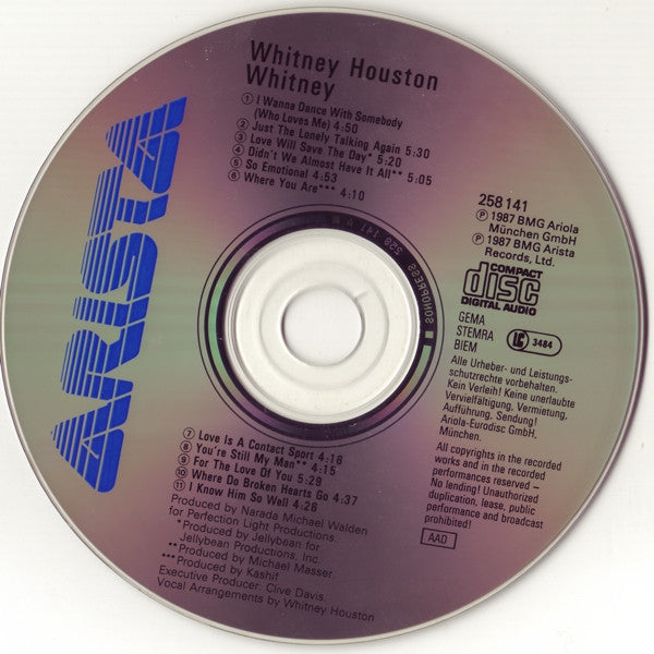 Whitney Houston - Whitney (CD) - Discogs image 3