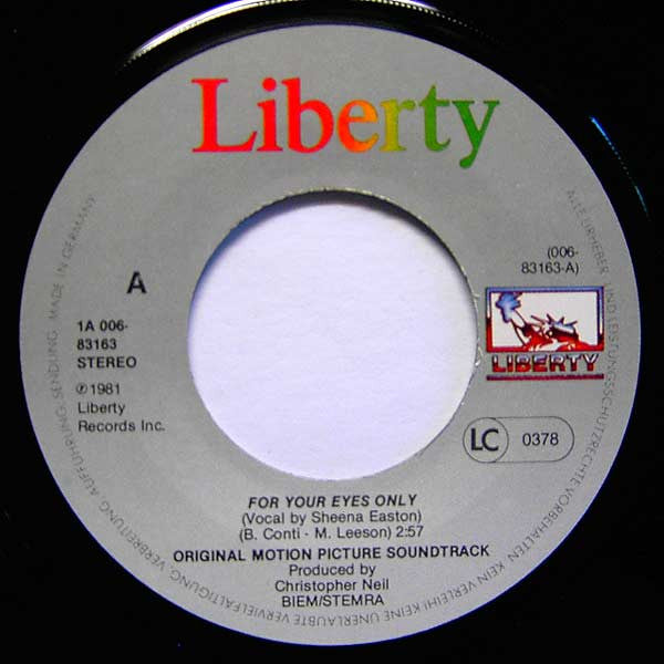 Sheena Easton - For Your Eyes Only (7") - Discogs image 3