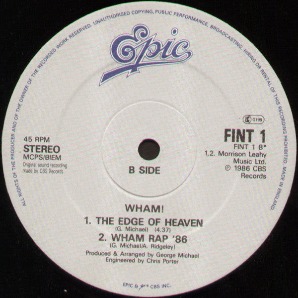 Wham! - The Edge Of Heaven (12") - Discogs image 4