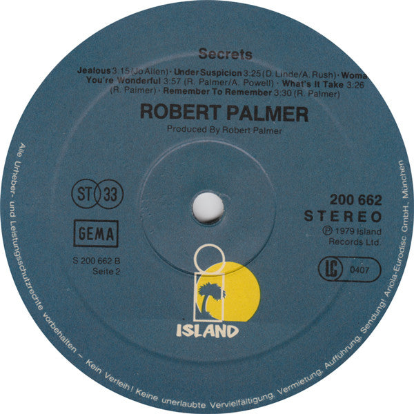 Robert Palmer - Secrets (LP) - Discogs image 4