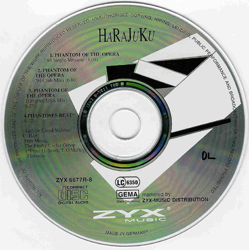 Harajuku - Phantom Of The Opera (The '94 Remixes) (CD) - Discogs image 3