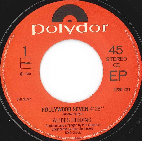 Alides Hidding - Hollywood Seven (7") - Discogs image 3