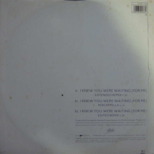 Aretha Franklin & George Michael - I Knew You Were Waiting (For Me) (12") - Discogs image 2