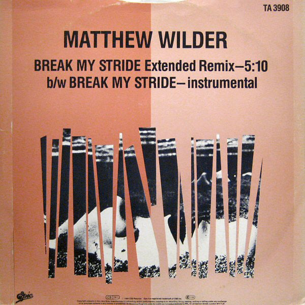 Matthew Wilder - Break My Stride (Extended Remix) (12") - Discogs image 2