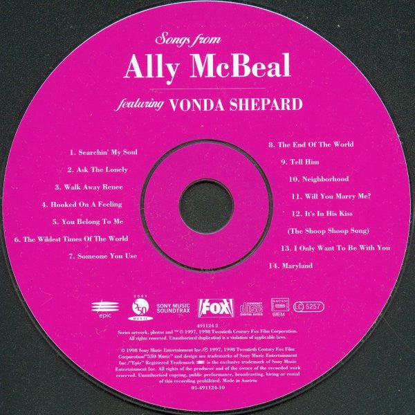 Vonda Shepard - Songs From Ally McBeal (CD) - Discogs image 3
