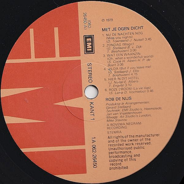 Rob de Nijs - Met Je Ogen Dicht (LP) - Discogs image 3