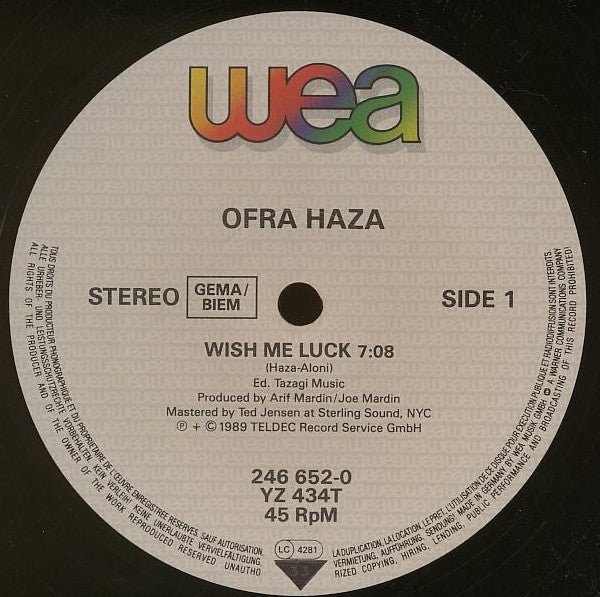 Ofra Haza - Wish Me Luck (12") - Discogs image 3
