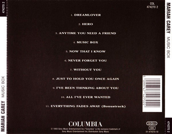 Mariah Carey - Music Box (CD) - Discogs image 2
