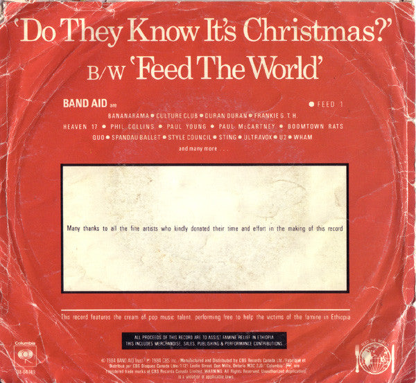 Band Aid - Do They Know It's Christmas? (7") - Discogs image 2