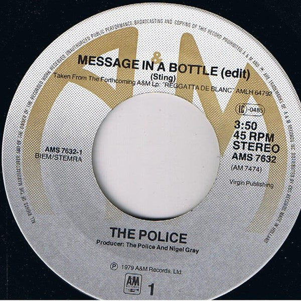 Police, The - Message In A Bottle (7") - Discogs image 3