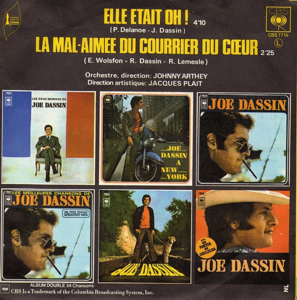 Joe Dassin - Elle Etait Oh! / La Mal-aimée Du Courrier Du Cœur (7") - Discogs image 2