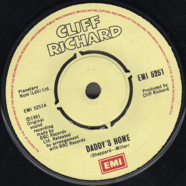 Cliff Richard - Daddy's Home (7") - Discogs image 3
