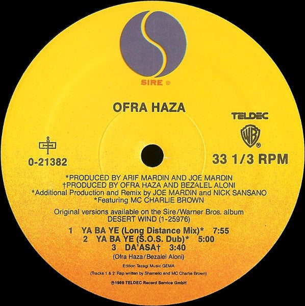 Ofra Haza - Ya Ba Ye (12") - Discogs image 3