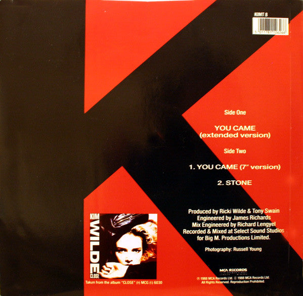 Kim Wilde - You Came (12") - Discogs image 2