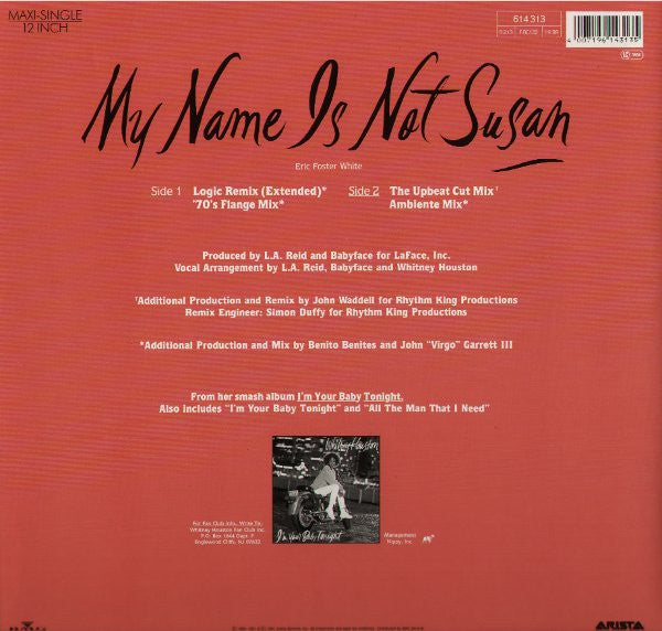 Whitney Houston - My Name Is Not Susan (12") - Discogs image 2