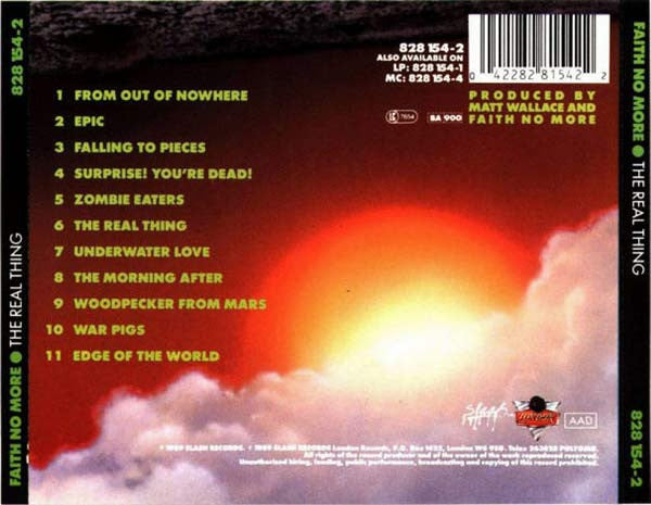 Faith No More - The Real Thing (CD) - Discogs image 2