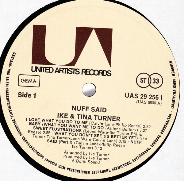 Ike & Tina Turner - 'Nuff Said (LP) - Discogs image 5