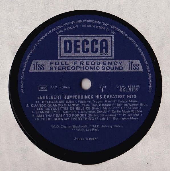 Engelbert Humperdinck - His Greatest Hits (LP) - Discogs image 3