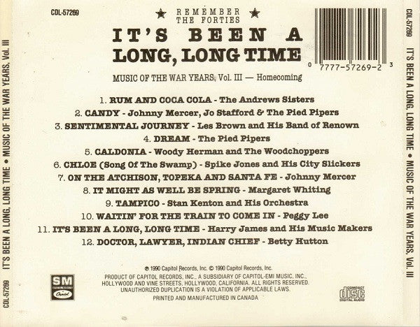 Various - It's Been A Long, Long Time: Music Of The War Years, Vol. III - Homecoming (CD) - Discogs image 2