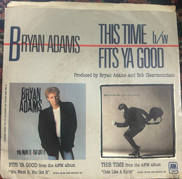 Bryan Adams - This Time (7") - Discogs image 2