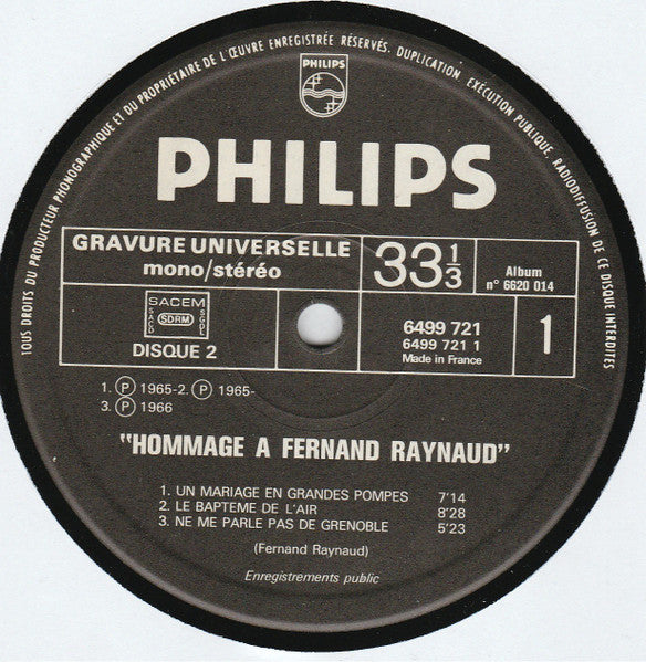 Fernand Raynaud - Hommage A Fernand Raynaud (2xLP) - Discogs image 6