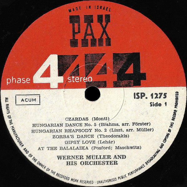 Werner Müller Und Sein Orchester - Gypsy! (LP) - Discogs image 5