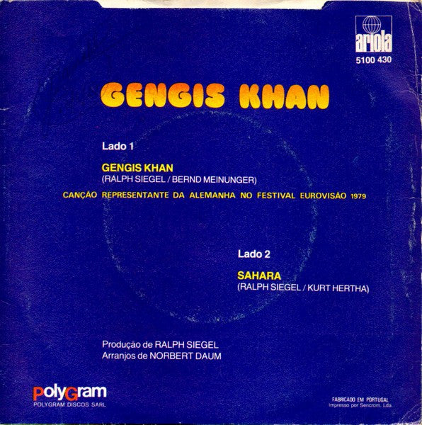 Dschinghis Khan - Gengis Khan (7") - Discogs image 2