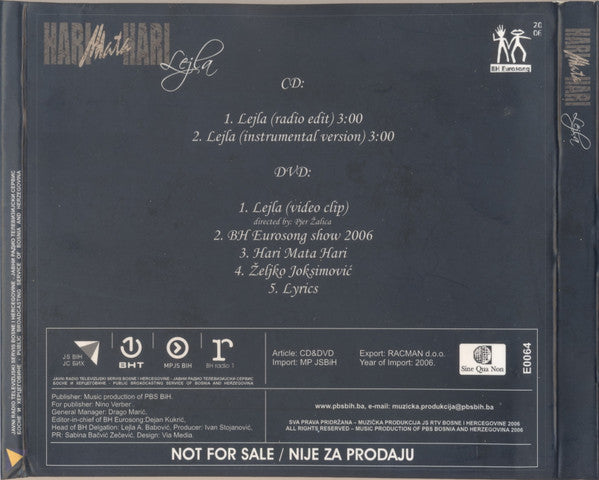 Hari Mata Hari - Lejla (CD) - Discogs image 2