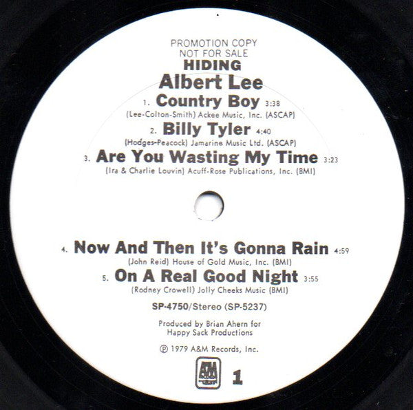 Albert Lee - Hiding (LP) - Discogs image 3