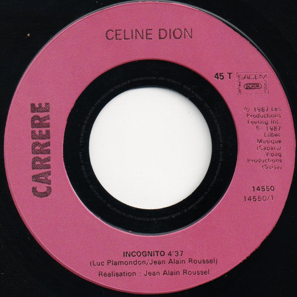 Céline Dion - Incognito (7") - Discogs image 3