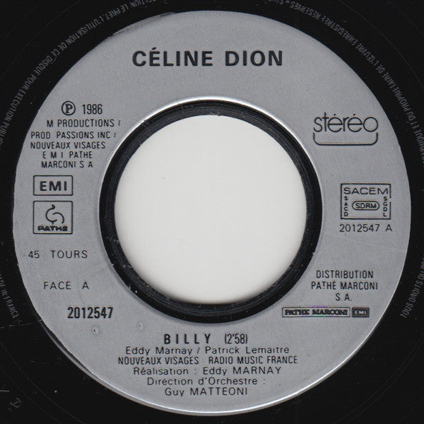 Céline Dion - Billy (7") - Discogs image 3