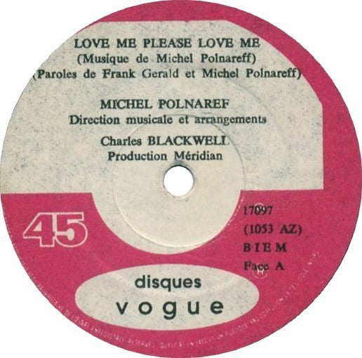 Michel Polnareff - Love Me Please Love Me (7") - Discogs image 3