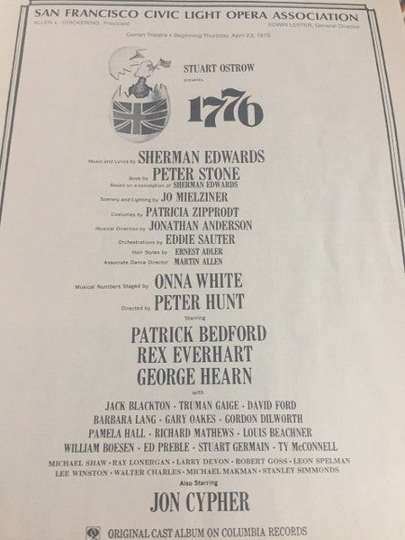 William Daniels, Paul Hecht, Clifford David, Roy Poole - 1776 (A New Musical) (LP) - Discogs image 6