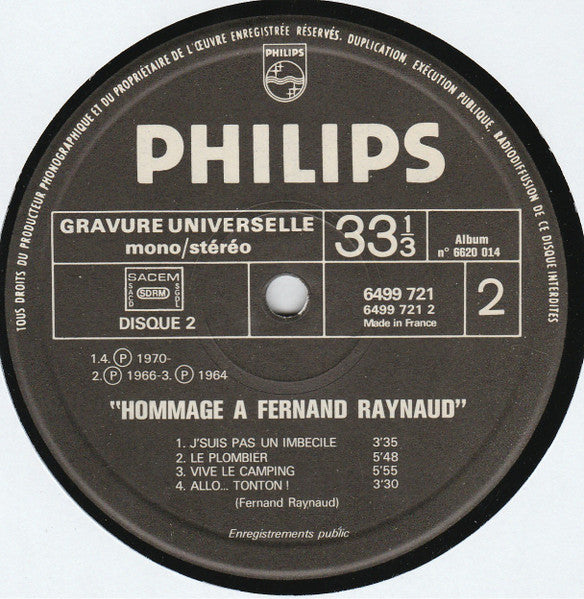 Fernand Raynaud - Hommage A Fernand Raynaud (2xLP) - Discogs image 7
