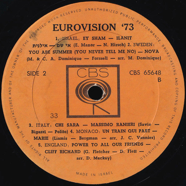Various - Eurovision 73 (LP) - Discogs image 4